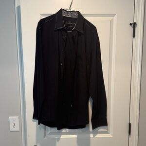 Bugatchi Black Patterned Shirt